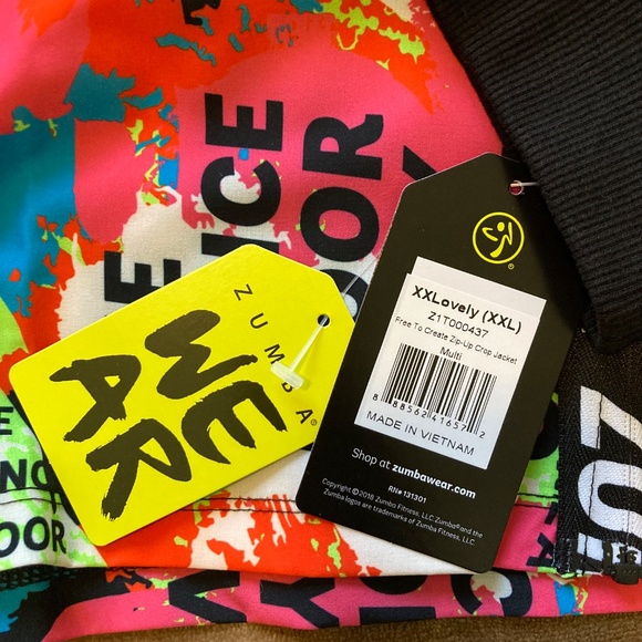 NWT Zumba Zip-Up Crop Jacket, Free to Create Collection, XXL - Picture 9 of 10